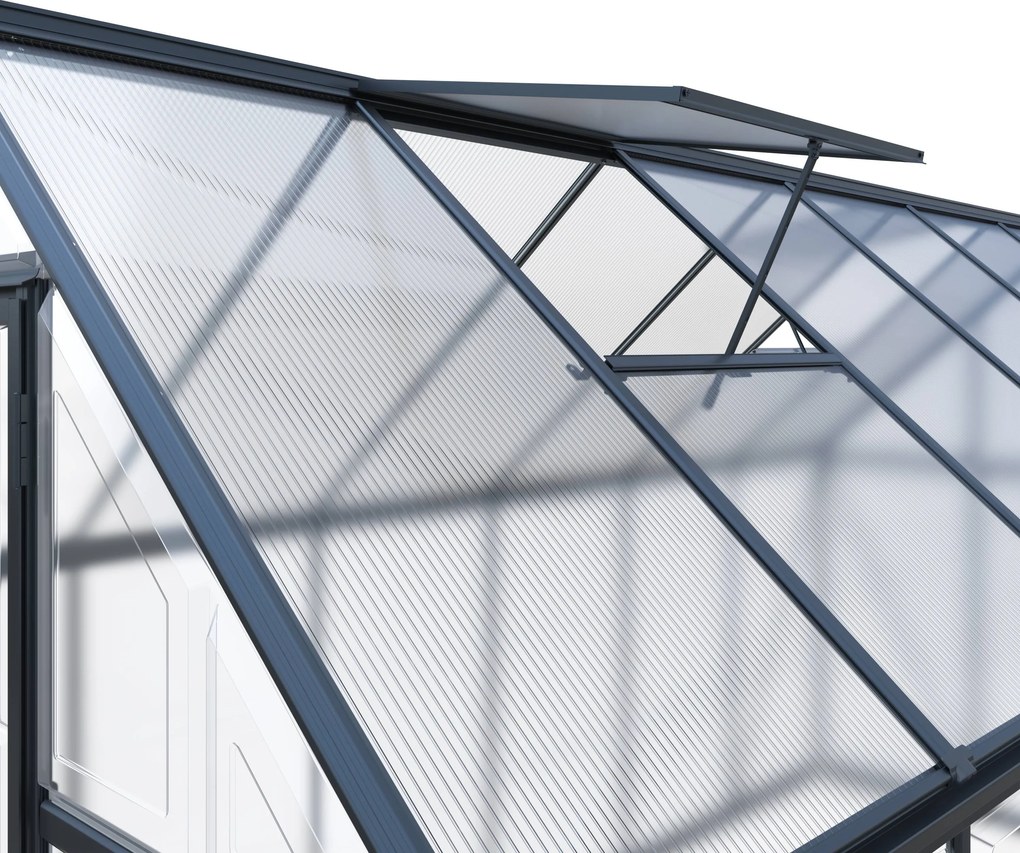 Skleník so základňou BestBerg SH‑9B / 9 m² / 480 × 182 × 208 cm / čierny