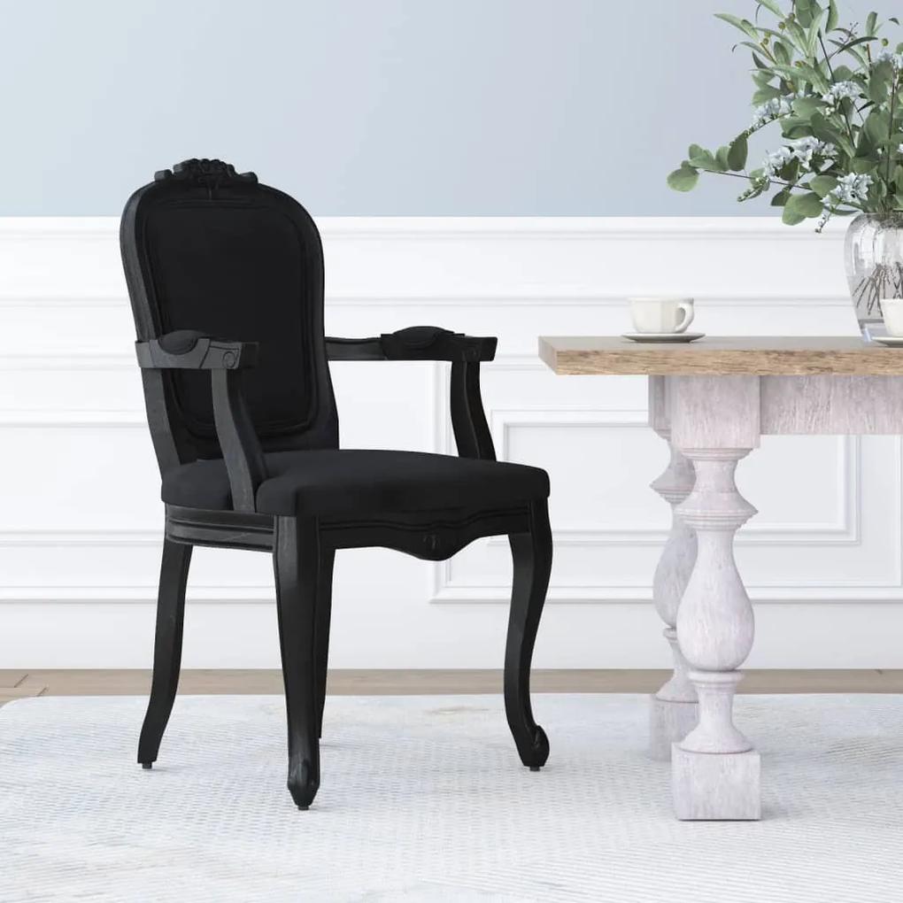 Jedálenská stolička čierna 62x59,5x100,5 cm zamat 344463