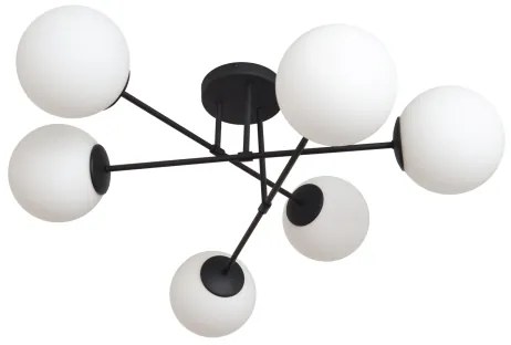 Prisadený luster MOON 6xE27/15W/230V čierna