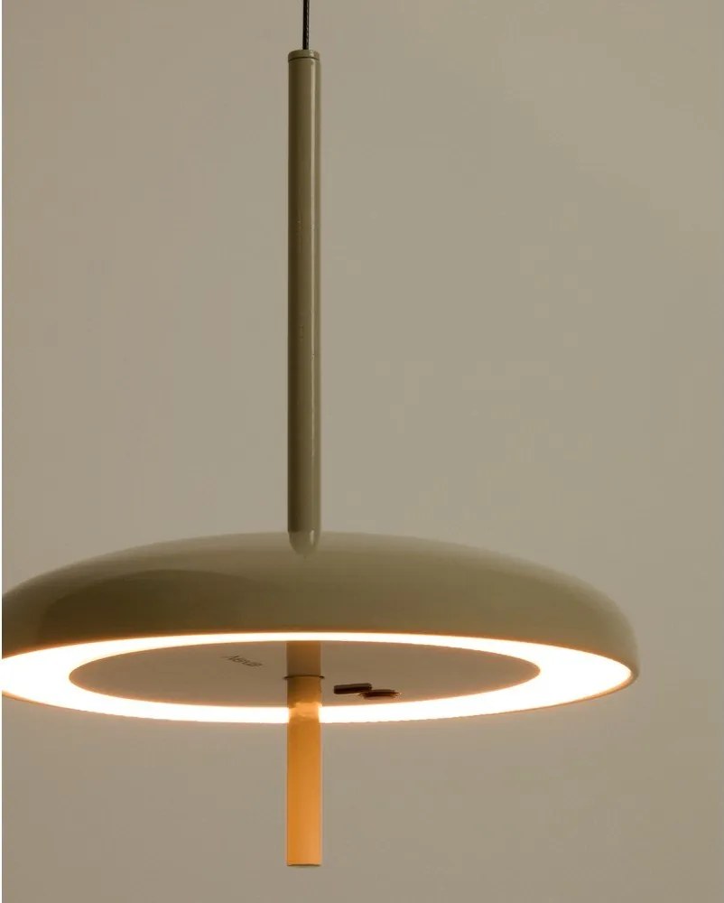 Svetlosivé LED stmievateľné závesné svetlo s kovovým tienidlom Porte – Kave Home