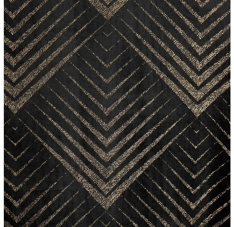 DECOREUM Mäkký záves z lesklého zamatu zdobený zlatou potlačou s geometrickým vzorom 140 cm x 250 cm čierna 100 % polyester Rozmer varianty: 140 cm x 250 cm, Farba varianty: čierna 98899