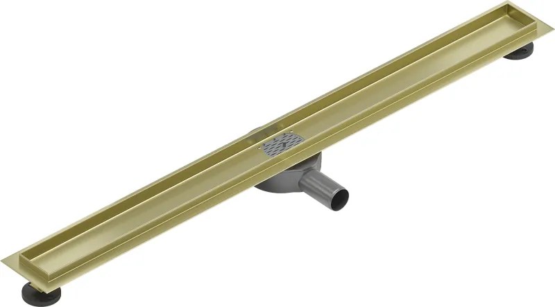 Mexen Flat 360° otočný korpus na líniový odtok 80 cm, zlatý kartáčovaný - 1A40080