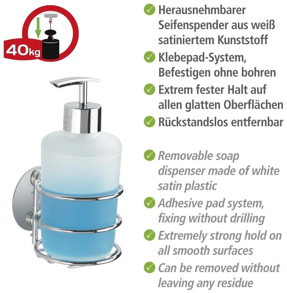 Sivá samodržiaca súprava doplnkov do kúpeľne z nehrdzavejúcej ocele Turbo-Loc – Wenko