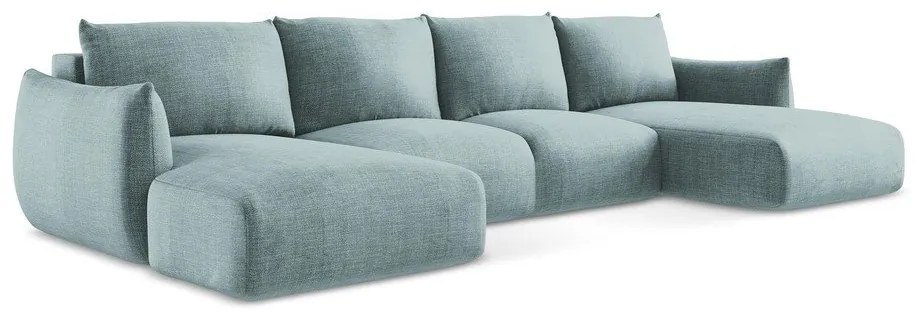 Modrá rozkladacia rohová pohovka (do tvaru "U") Leila – Makamii