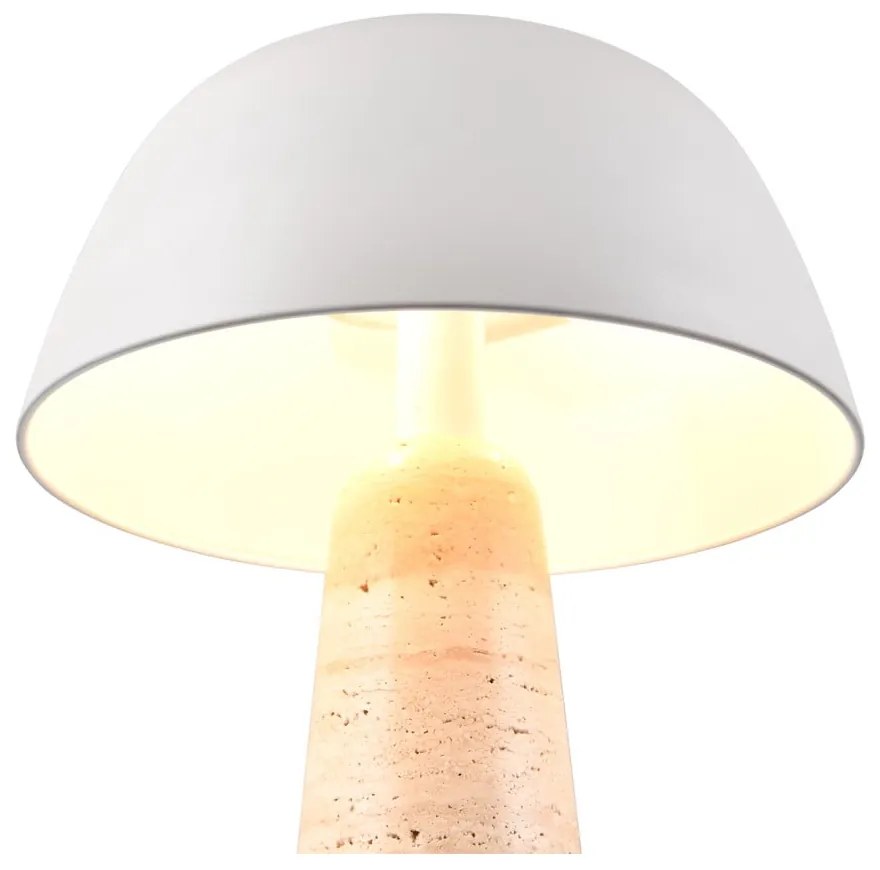 Biela/béžová stolová lampa s kovovým tienidlom (výška 41 cm) Timba – Trio Select