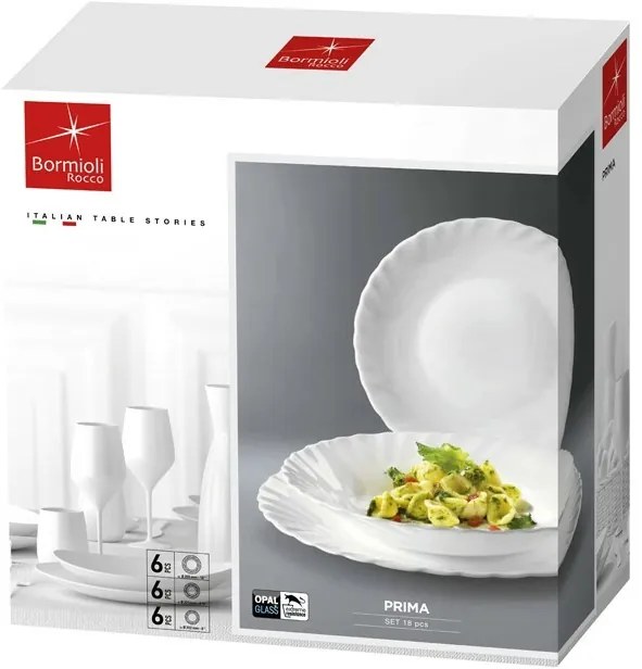 Bormioli Rocco 18-dielna jedálenská súprava Prima