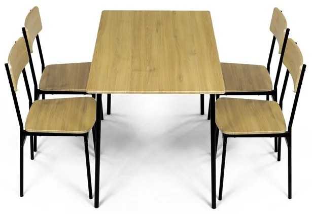 Autronic BONTEC Jedálenský set so 4 stoličkami, 110x70x76cm, mdf, divoký dub, AUT-O2155 OAK Farba: Prírodné