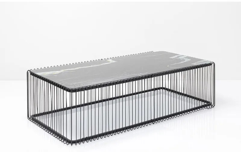 Wire Marble konferenčný stolík čierny