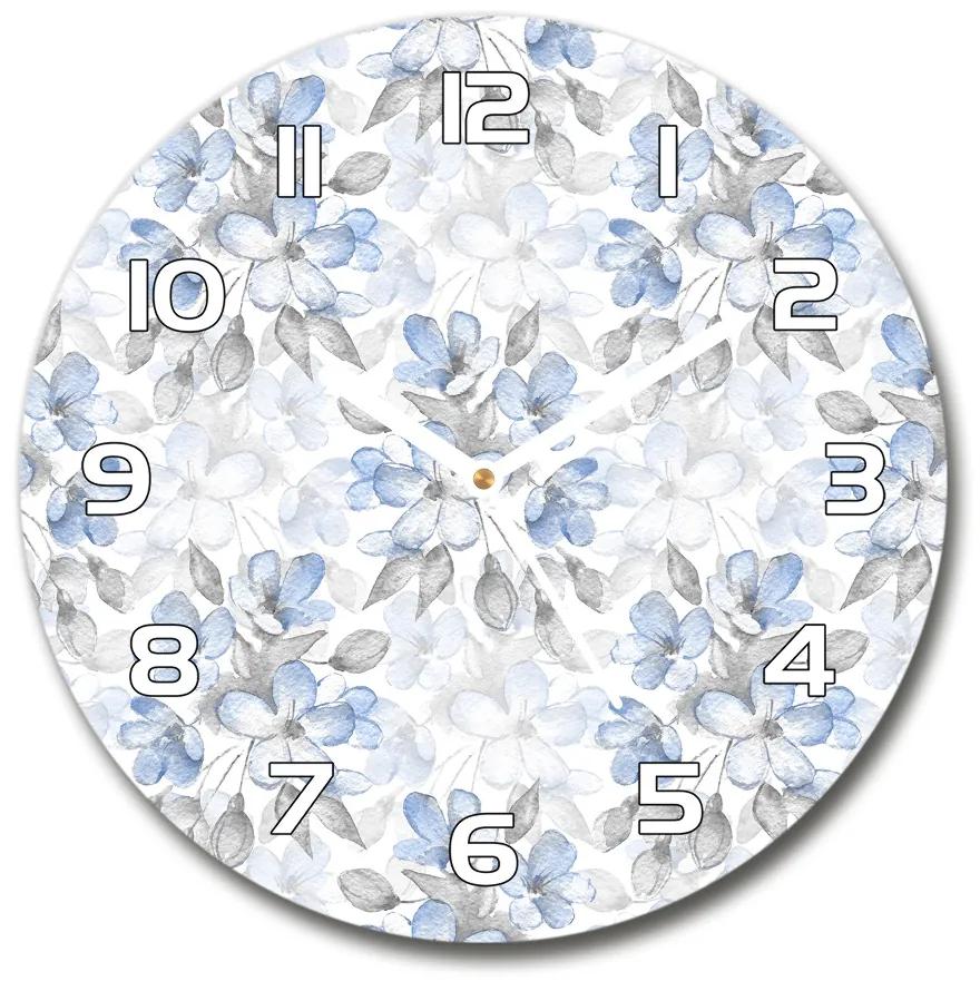 Sklenené hodiny okrúhle Jemné kvety pl_zso_30_f_91860702