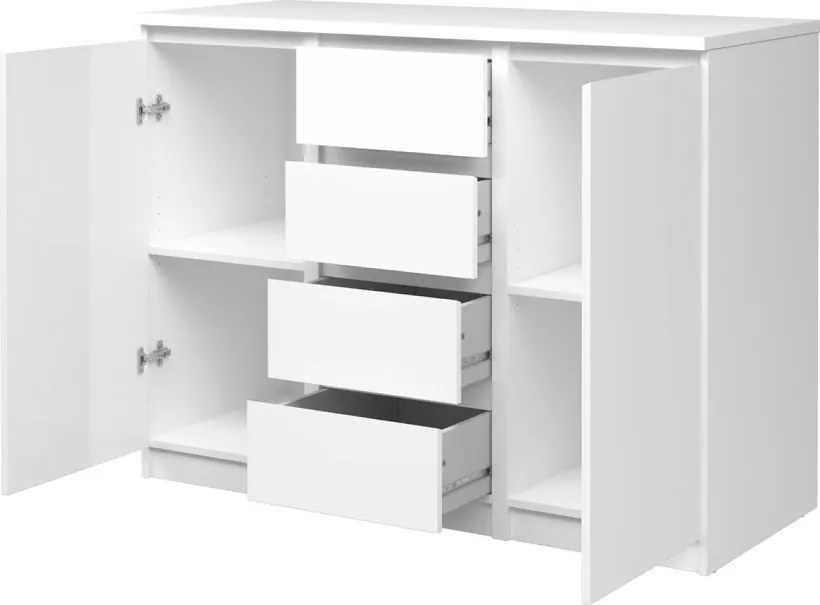 Komoda Jednoduchá VI biela lesklá