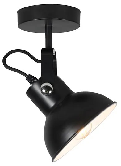 Priemyselná nástenná a stropná lampa čierna sklápateľná - Guida