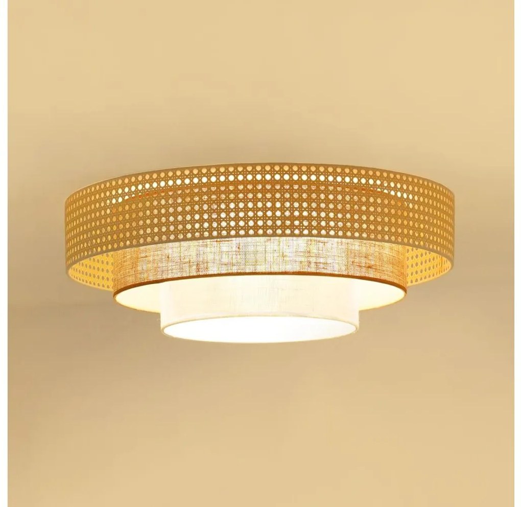 Brilagi - LED stropné svietidlo CEDAR LUNETA LED/26W/230V ratan/hnedá/krémová