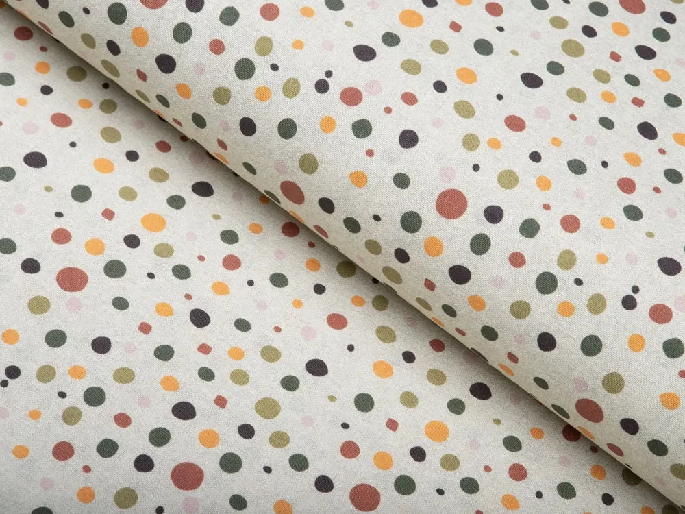 Biante Dekoračná obliečka na vankúš Leona LN-151 Farebné bodky na režnom 50 x 70 cm
