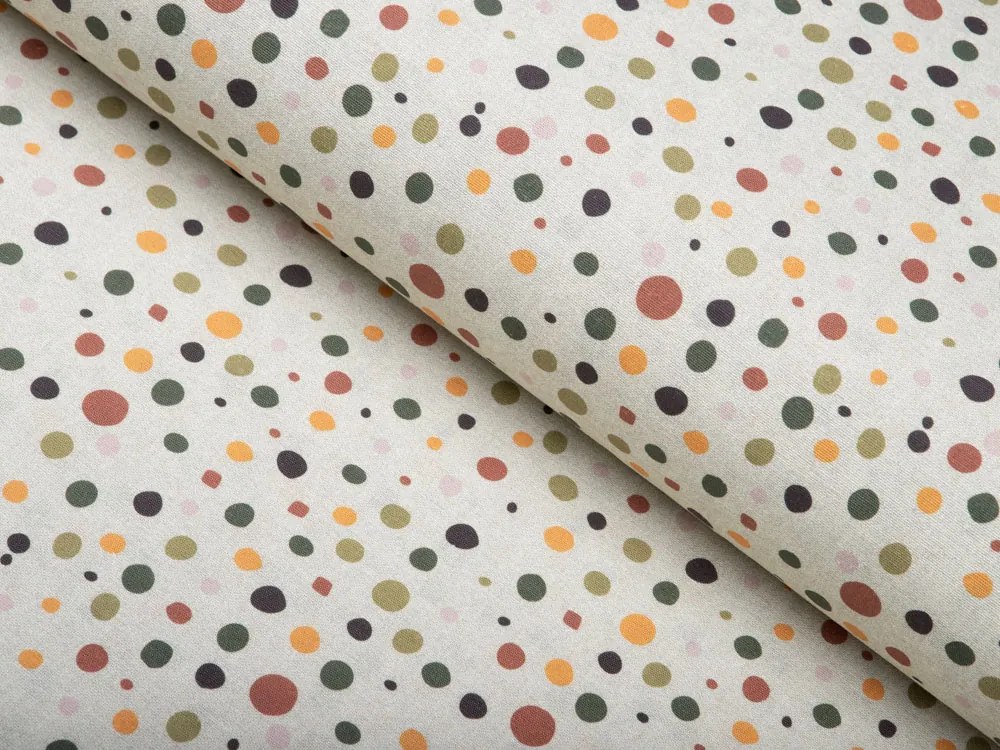 Biante Dekoračná obliečka na vankúš Leona LN-151 Farebné bodky na režnom 70 x 90 cm