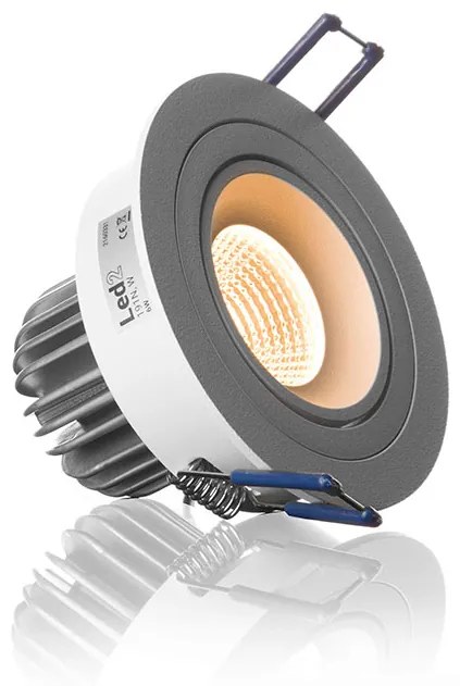 LED2 Zápustné stropné LED osvetlenie 191N, 6W, teplá biela, okrúhle, biele