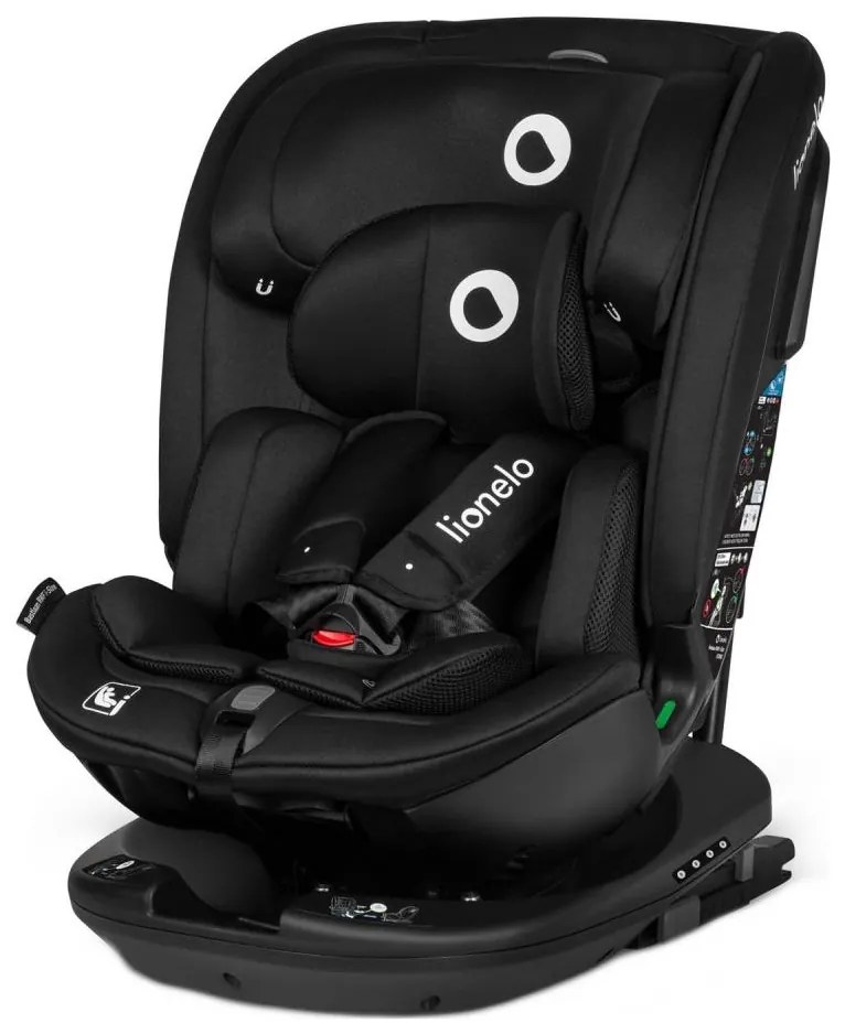 Lionelo - Otočná autosedačka s bázou BASTIAAN i-Size 40-150 cm Black Carbon