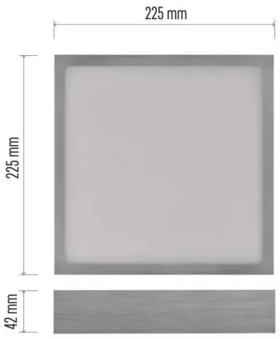LED Stropné svietidlo LED/21W/230 3000/3500/4000K 22,5x22,5 cm chróm
