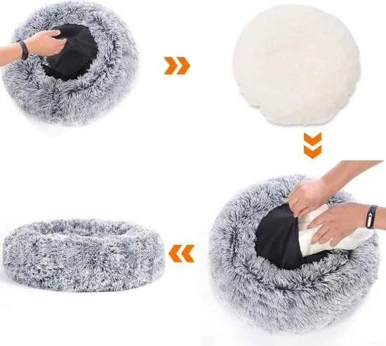 Pelech pre psa, pelech pre mačku, mäkký plyš, 70 cm, sivý