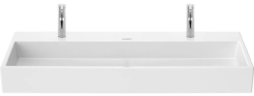 DURAVIT Vero Air umývadlo do nábytku s dvomi otvormi, bez prepadu, spodná strana brúsená, 1200 x 470 mm, biela, s povrchom WonderGliss, 23501200721