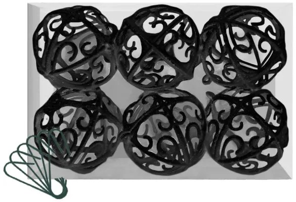 Vianočné gule KL-21X25 čierne (6 ks)