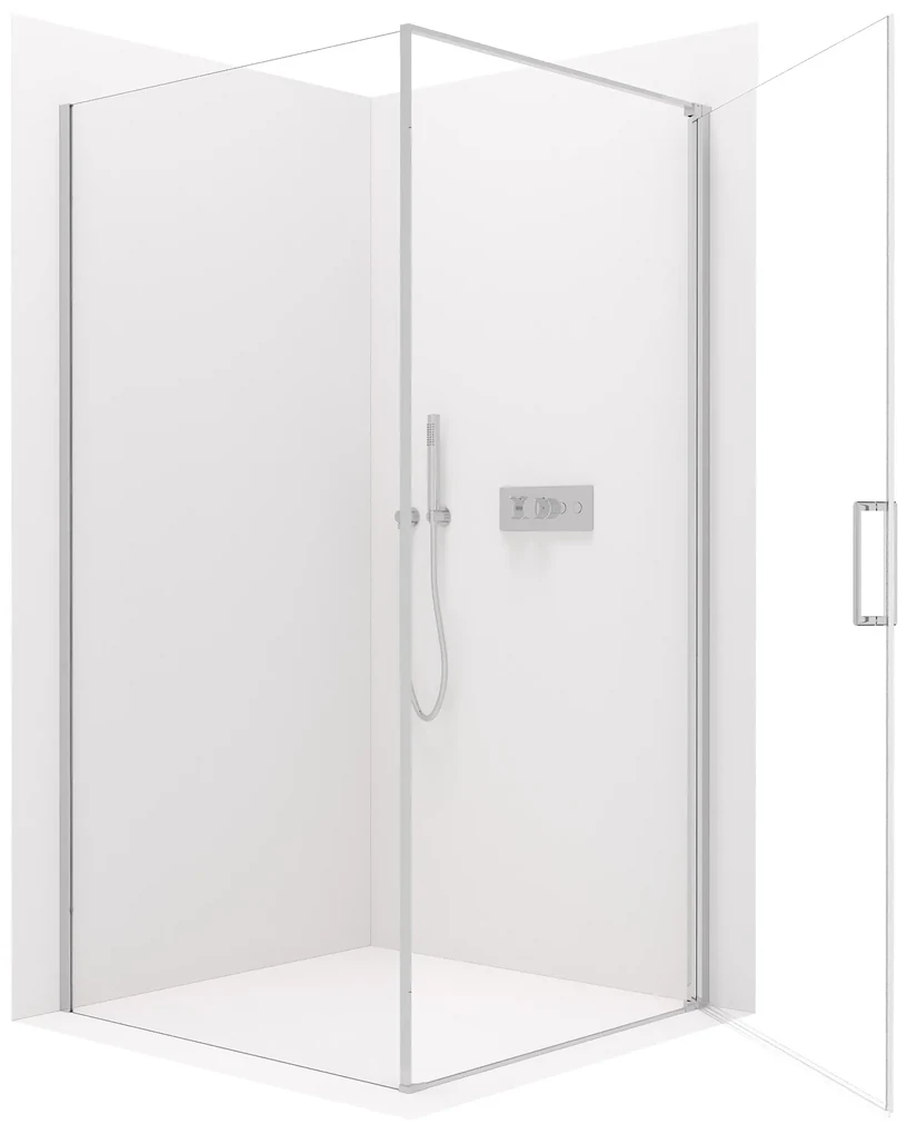 Cerano Porte, 1-krídlový sprchovací kút 90x70 cm, 8mm číre sklo, chrómový profil, CER-CER-413531