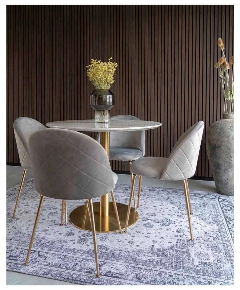 Okrúhly jedálenský stôl s doskou v dekore mramoru ø 90 cm Bolzano – House Nordic