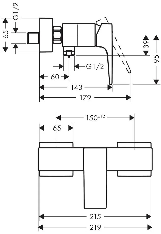 Hansgrohe Metropol, páková sprchová batéria, biela matná, HAN-32560700