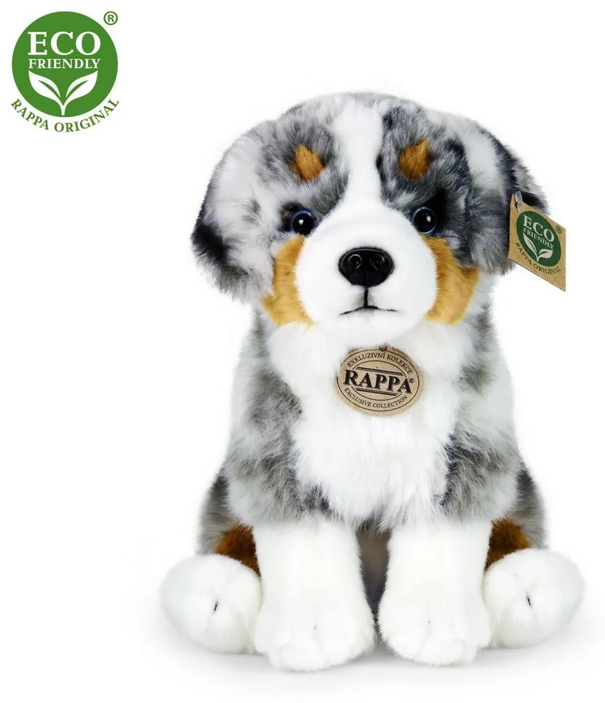 Rappa Plyšový austrálsky ovčiak sediaci, 30 cm ECO-FRIENDLY