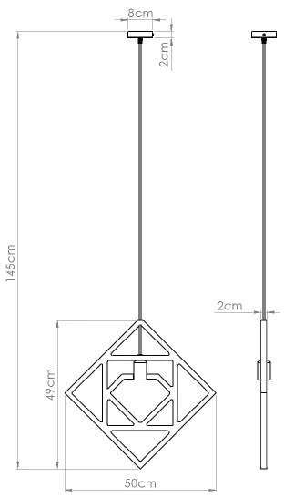 Sollux SL.1757 - Luster na lanku CARO 1xE27/15W/230V buk