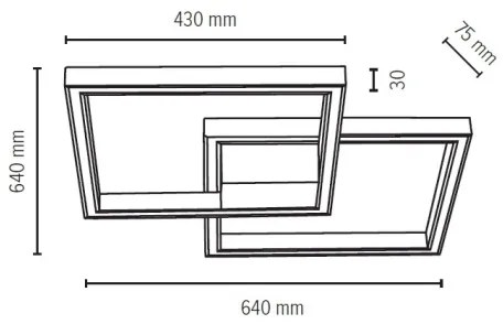 Spot-Light 91405274 - stmievateľné LED svietidlo RAMME LED/48W/230V + diaľkové ovládanie, matný dub