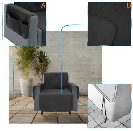 Poťah na kreslo PARIS čierny