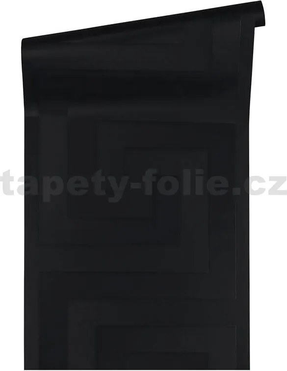 Vliesové tapety na stenu Versace III 93523-4, rozmer 10,05 m x 0,53 m, grécky kľúč čierny, A.S. Création