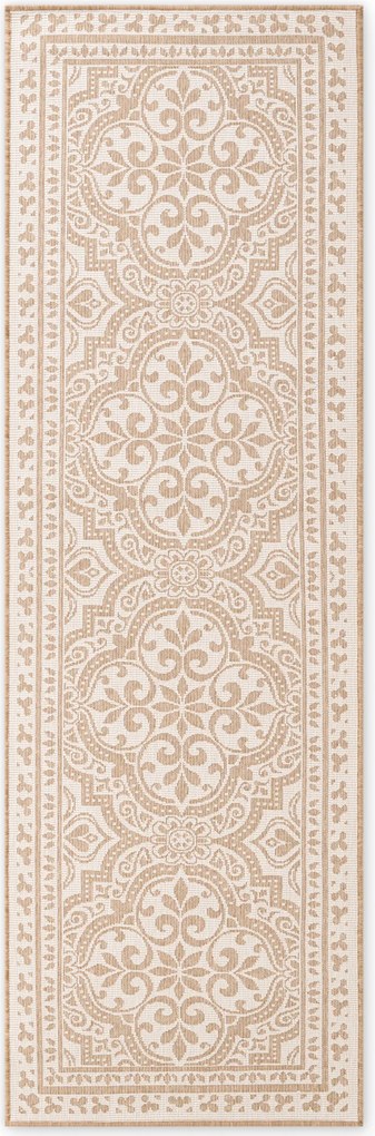 NORTHRUGS, Koberec behúň Duet Rosel 106252 Beige/White - na von aj na doma, 80x250, béžová, chodba / predsieň