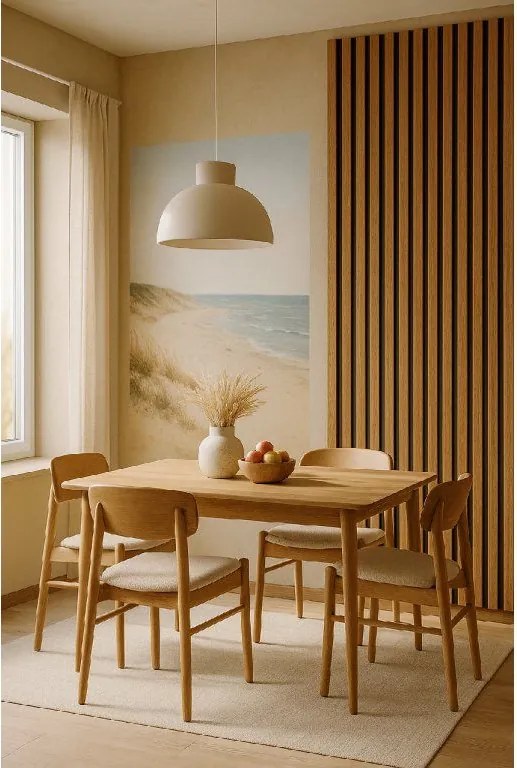 3D Drevené lamely na stenu na filci 255x46cm - DUB SLNEČNÝ