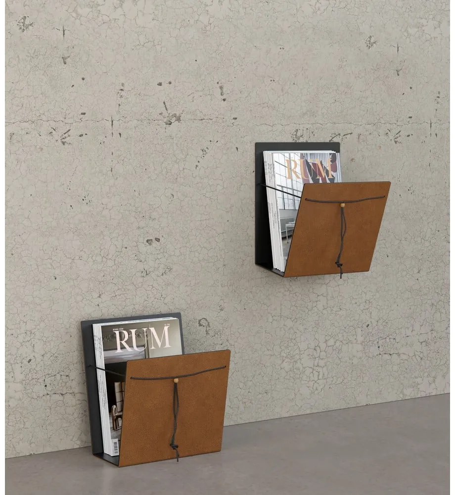 Kovový/z eko kože stojan na časopisy Bull M – LIND DNA