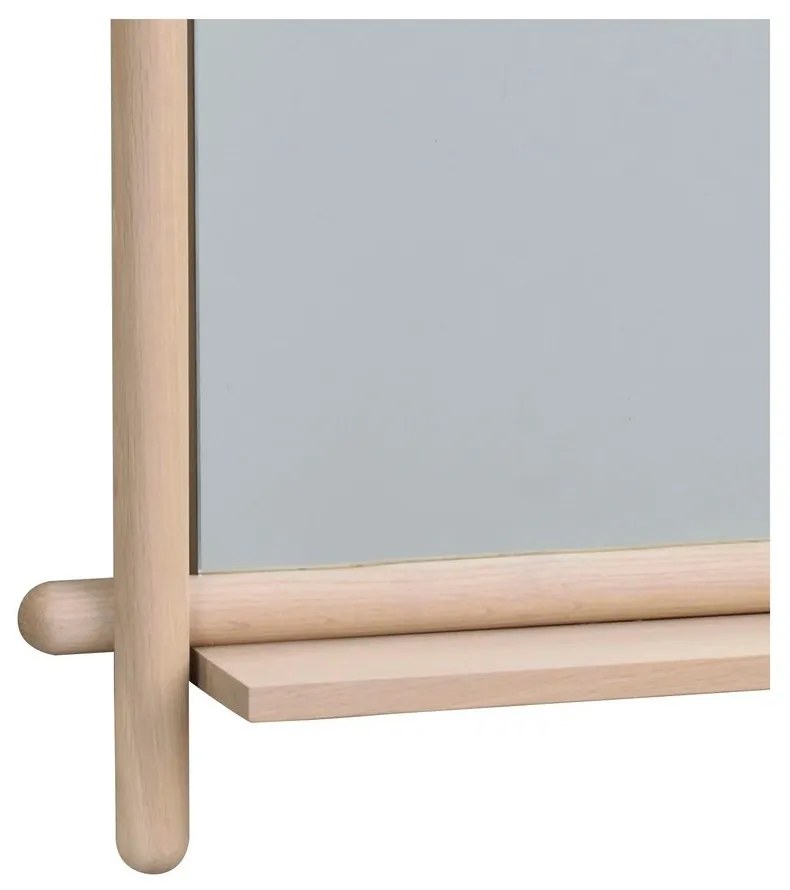 Nástenné zrkadlo s poličkou s dreveným rámom 52x74 cm Milford - Rowico