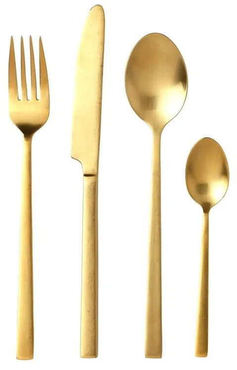 Oceľový príbor v mosadznej farbe 16 ks Brass – Bitz