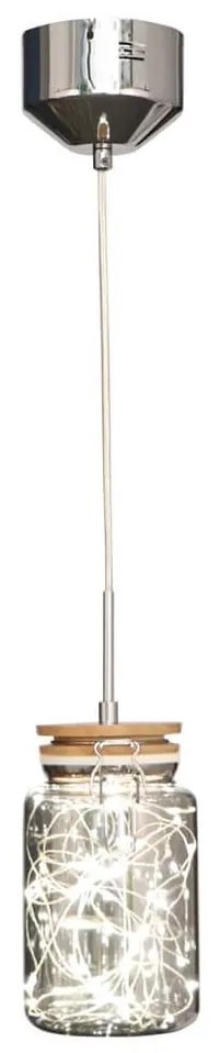 Klausen 142030 - LED Luster na lanku SHOCK LED/5W/230V lesklý chróm/drevo