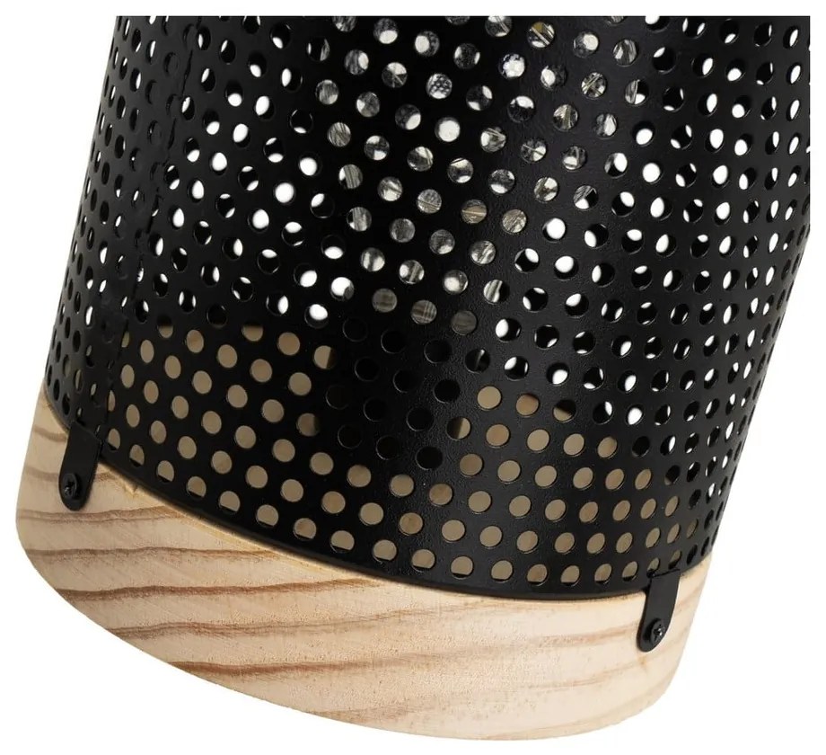 Čierna stolová lampa s kovovým tienidlom (výška 20 cm) – Casa Selección