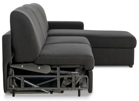 Rohová sedacia súprava na každodenné spanie ONE s rozkladom, pravá, 140, tm. šedá (jazz 22 graphite)