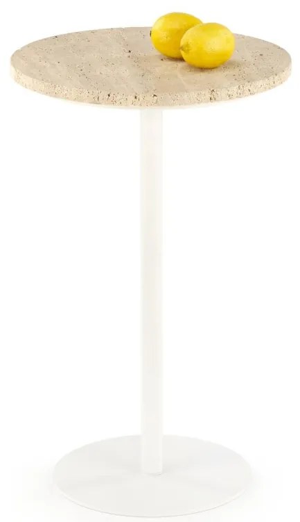 Konferenčný stolík Traverso 35 cm travertín/biely