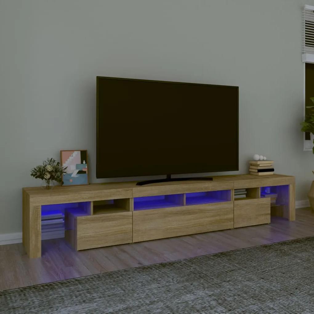 TV skrinka s LED svetlami dub sonoma 230 x 36,5 x 40 cm