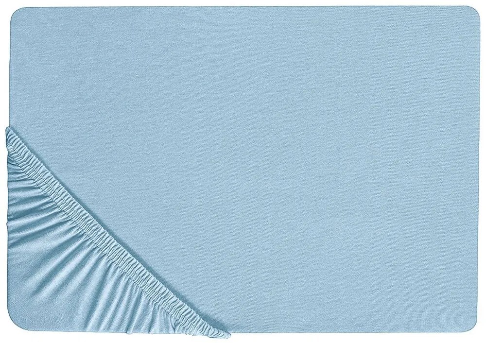 Bavlnená posteľná plachta 200 x 200 cm svetlomodrá HOFUF Beliani