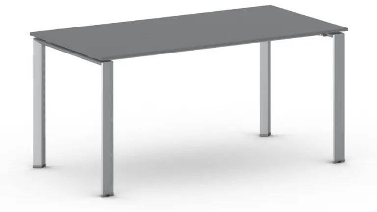 Rokovací stôl PRIMO INFINITY so sivostriebornou podnožou 1600 x 800 x 750 mm, grafit