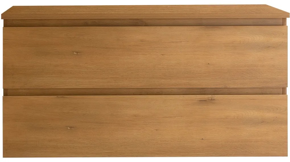 CERANO - Kúpeľňová skrinka Carole s doskou pod umývadlo - prírodná - 100x49, 8x46 cm