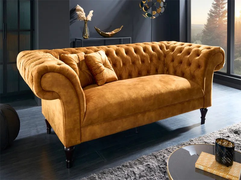Paris Chesterfield sedačka žltá