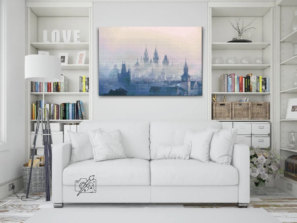 Gario Diamantové maľovanie Ranná Praha Rozmery: 120 x 80 cm, Rámovanie: S vnútorným rámom, Diamanty: Štvorcové