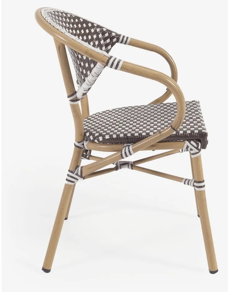 Hnedá kovová/plastová záhradná stolička Marilyn – Kave Home