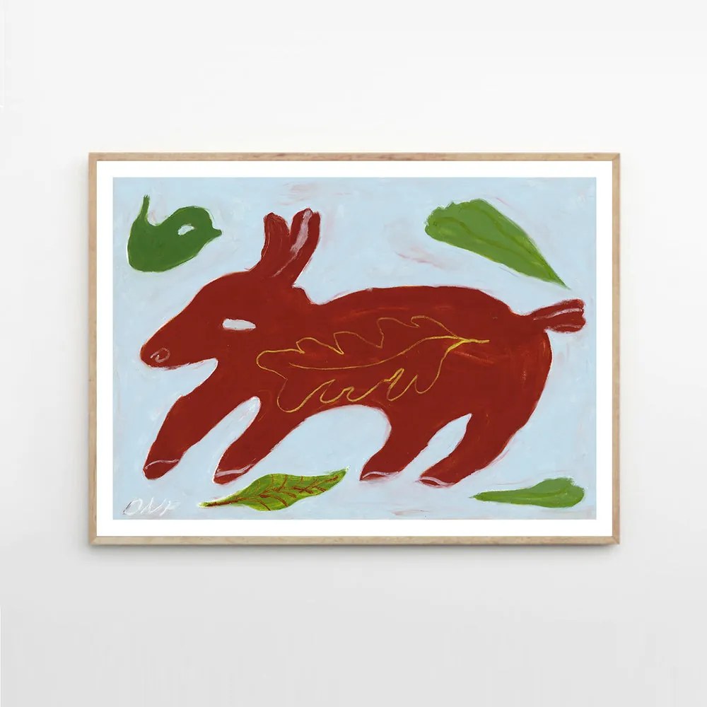 Moikka Plagát Red Animal and Little Bird by Ojuna Njama Petersen 21x29,7 (A4)