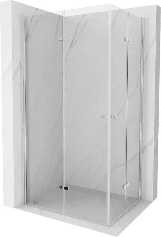 Mexen Lima Duo skladací sprchovací kút 90 x 80 cm, transparentný, chróm - 856-090-080-02-00